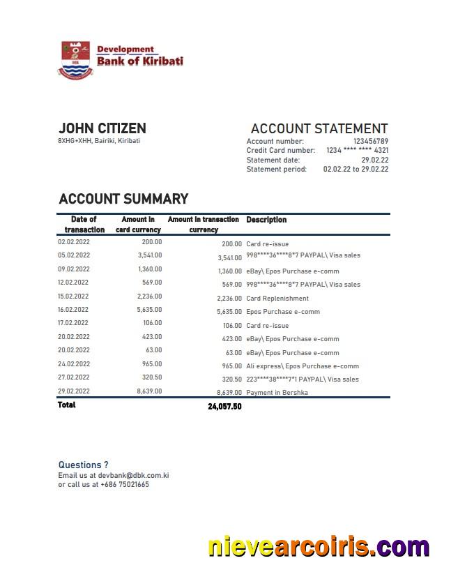 Kiribati Development Bank of Kiribati xls